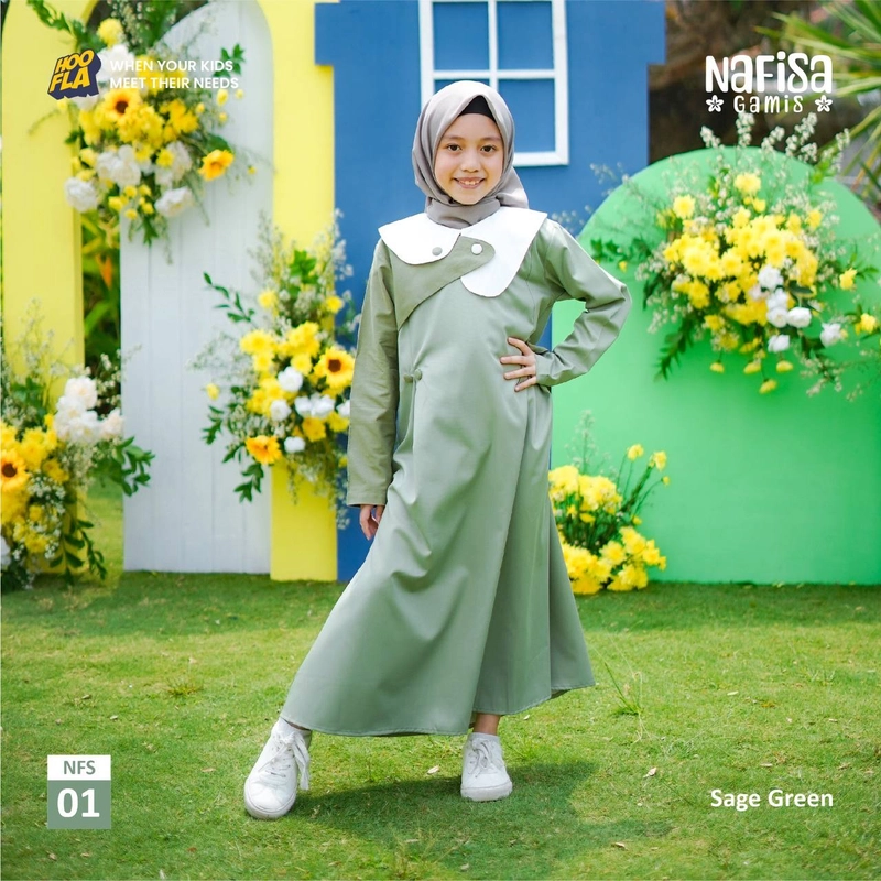 Product image Nafisa Gamis S (NFS 01) Sage Green